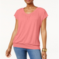 JM Collection Women's Banded Hem Top Yellow Size Petite Medium
