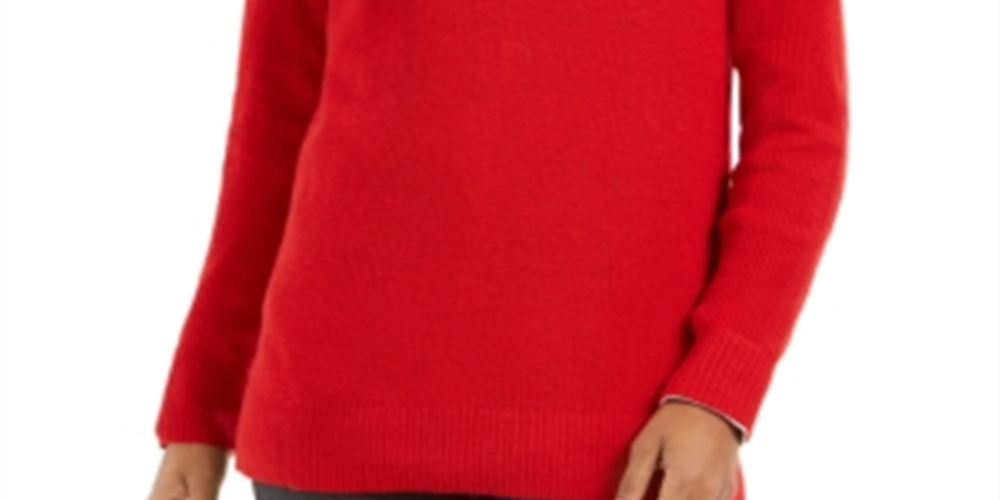 Charter Club Women's Solid Long Sleeve V Neck T-Shirt Top Red Size X-Small