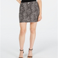 INC International Concepts Women's  Leopard Print Denim Mini Skirt Black Size 8