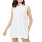 Alfani Women's Long Sleeve Knit Collared Tunic White Size  Petite XL