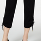 JM Collection Women's Ruched Tie Hem Ankle Pants  Black Size X-Small