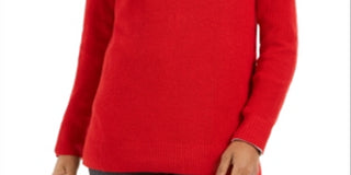 Charter Club Women's Solid Long Sleeve V Neck T-Shirt Top Red Size XX-Large