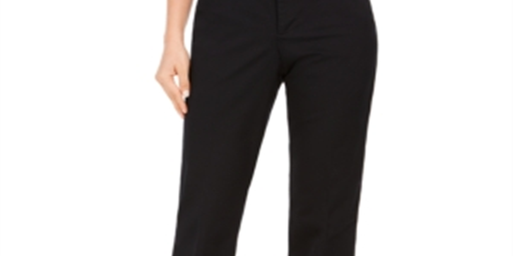 Charter Club Women's Pocketed Short Length Tummy Slimming Wear to Work Pants Black Size 14
