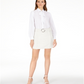 INC International Concepts Women's  Tweed Mini Skirt  White Size 0 Petite