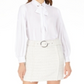 INC International Concepts Women's  Tweed Mini Skirt  White Size 0 Petite
