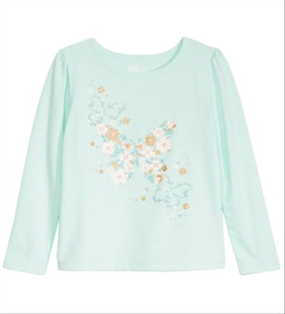 Epic Threads Little Girl's Butterfly Flower T-Shirt Blue Size 6