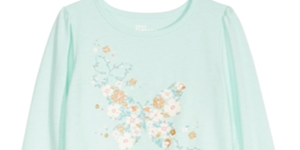 Epic Threads Little Girl's Butterfly Flower T-Shirt Blue Size 6