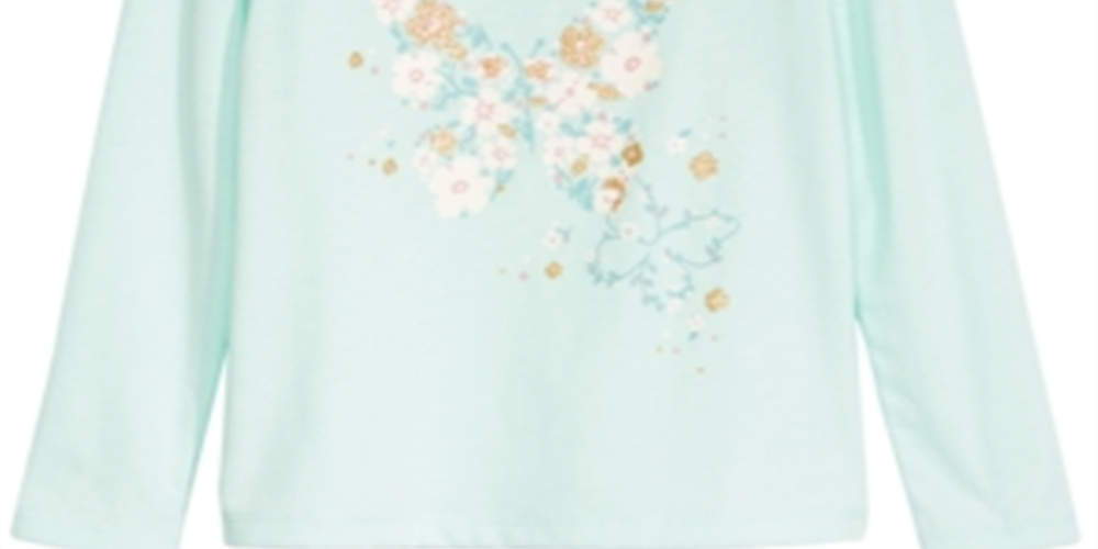 Epic Threads Little Girl's Butterfly Flower T-Shirt Blue Size 6