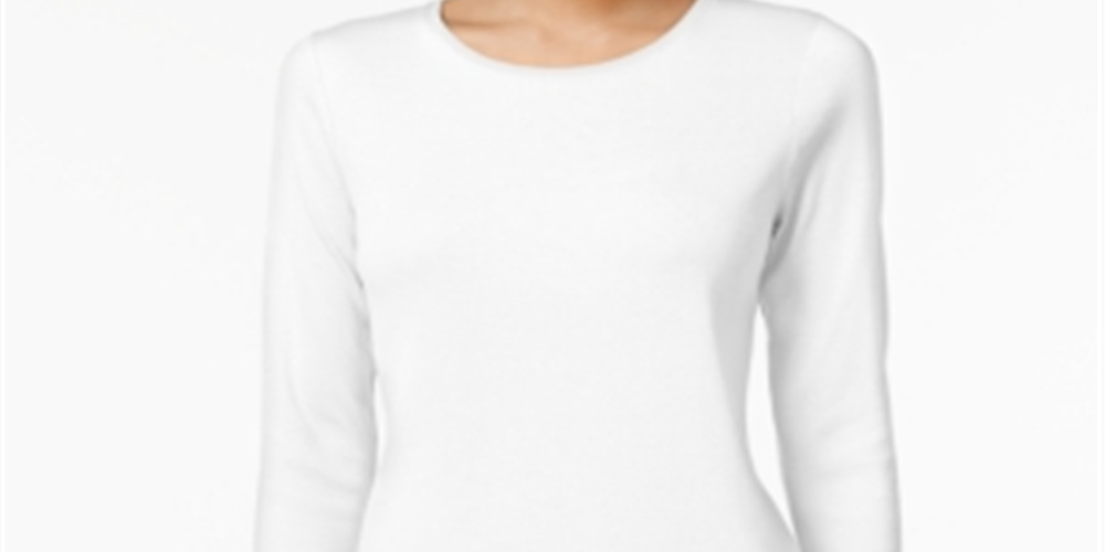 Charter Club Women's Pima Cotton Top White Size PSM
