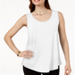 JM Collection Women's Scoop Neck Tank Top White Size Small