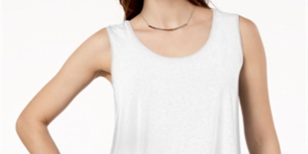 JM Collection Women's Scoop Neck Tank Top White Size Small