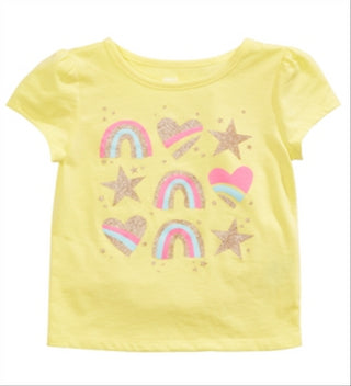 Epic Threads Little Girl's Rainbows Hearts & Stars T-Shirt  Yellow Size 6X