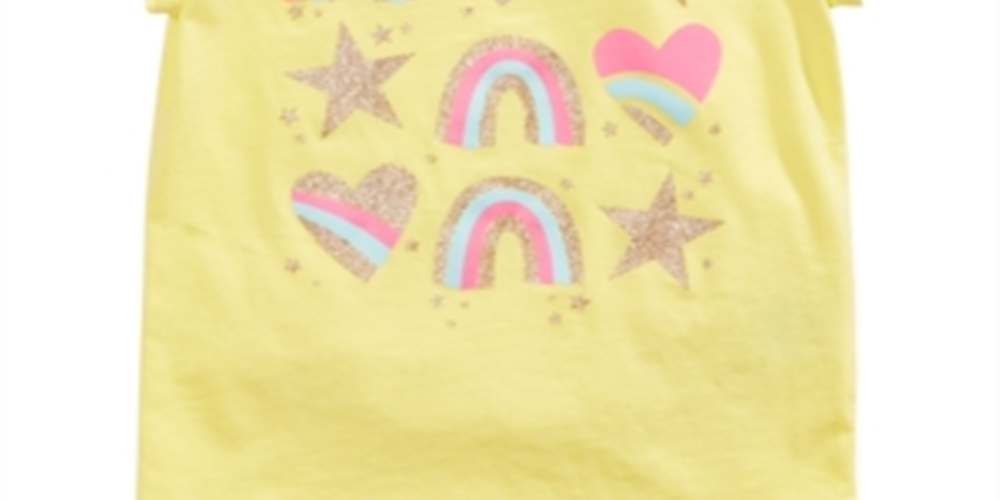 Epic Threads Little Girl's Rainbows Hearts & Stars T-Shirt  Yellow Size 6X