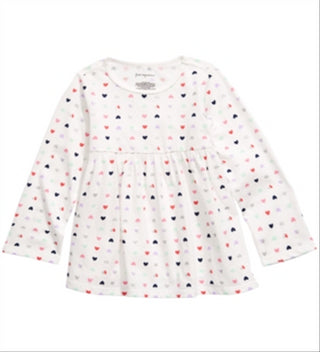 First Impressions Toddler Girl's Heart Print Cotton Tunic White Size 2T