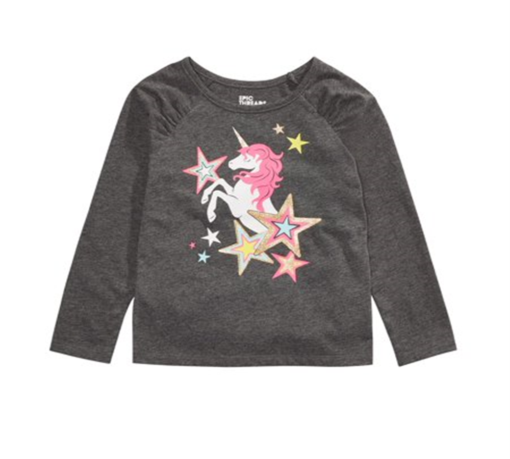 Epic Threads Toddler Girl's Unicorn Star T-Shirts Gray Size 3T