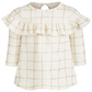 First Impressions Baby Girl's Glitter Check Print Ruffle Dress White Size 24Months