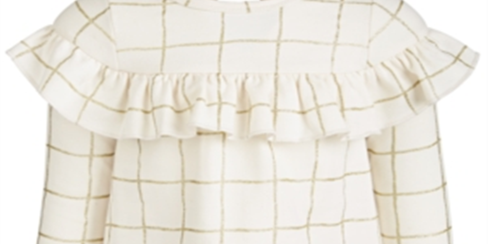 First Impressions Baby Girl's Glitter Check Print Ruffle Dress White Size 24Months