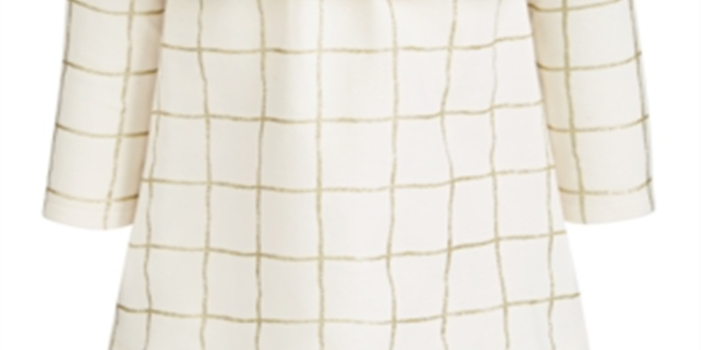 First Impressions Baby Girl's Glitter Check Print Ruffle Dress White Size 24Months