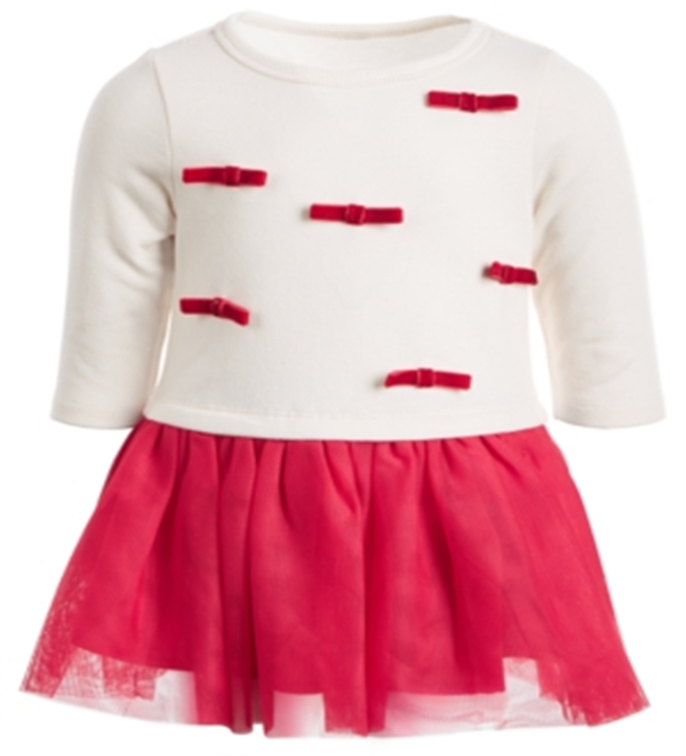 First Impressions Baby Girl's Bow and Tulle Tutu Dress Red Size 3-6Months