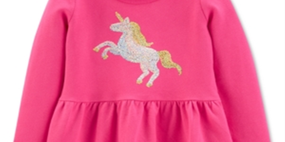 Carter's Toddler Girl's Sequin Unicorn Dress Size Pink Size 4T