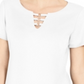 Karen Scott Women's Triple Ring Cutout Top White Size X-Small