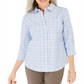 Karen Scott Women's Cotton Printed Shirt Blue Size Small