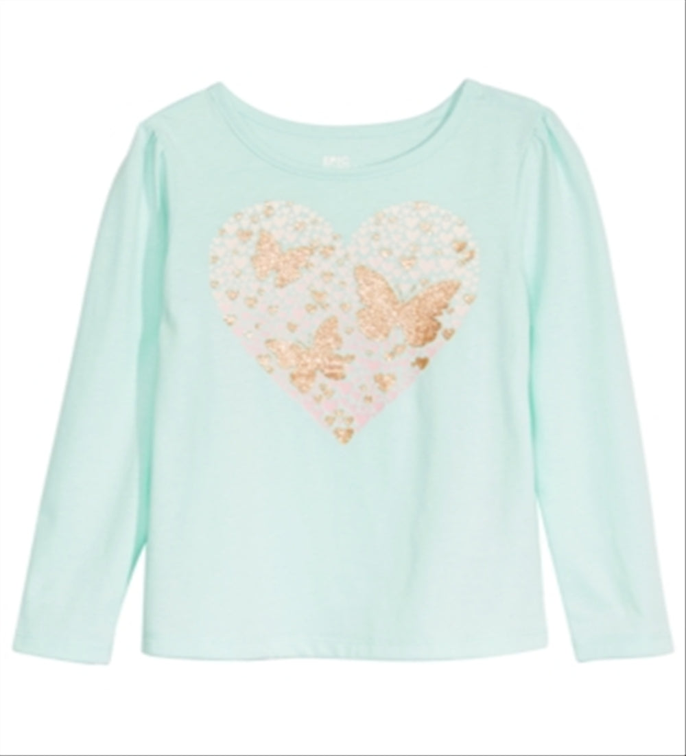 Epic Threads Little Girl's Heart Butterflies T-Shirt Blue Blue Size 5