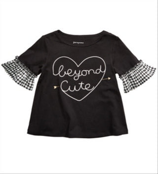 First Impressions Toddler Girl's Cotton Beyond Cute Top  Black Size 4T