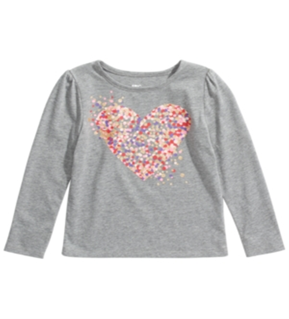 Epic Threads Toddler Girl's Heart T-Shirt Gray Size 3T