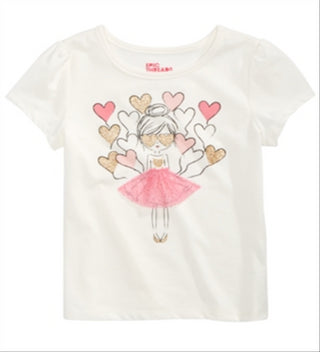 Epic Threads Toddler Girl's Glitter Heart Balloon T-Shirt White Size 4T