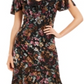 INC International Concepts Women's Floral Print Velvet Maxi Dress Black Size 16