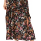INC International Concepts Women's Floral Print Velvet Maxi Dress Black Size 16