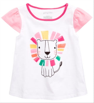 First Impressions Baby Girl's Lion Graphic Top  White Size 3-6Months