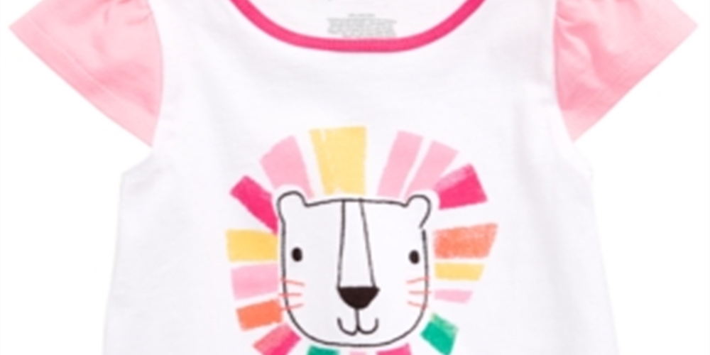 First Impressions Baby Girl's Lion Graphic Top  White Size 3-6Months