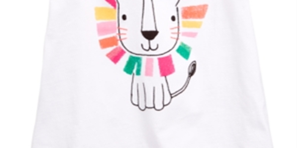 First Impressions Baby Girl's Lion Graphic Top  White Size 3-6Months