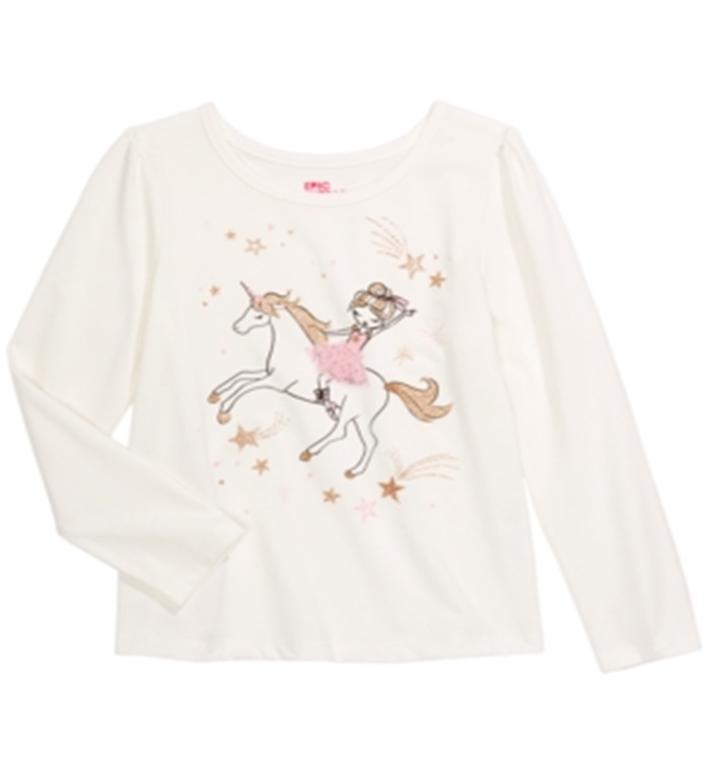 Epic Threads Toddler Girl's Unicorn Rides T-Shirt White Size 3T