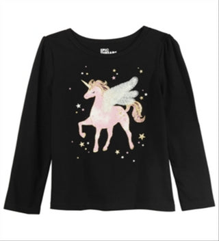 Epic Threads Toddler Girl's Winged Unicorn T-Shirt Black Size 4T
