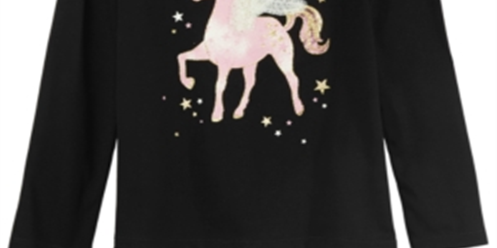 Epic Threads Toddler Girl's Winged Unicorn T-Shirt Black Size 4T