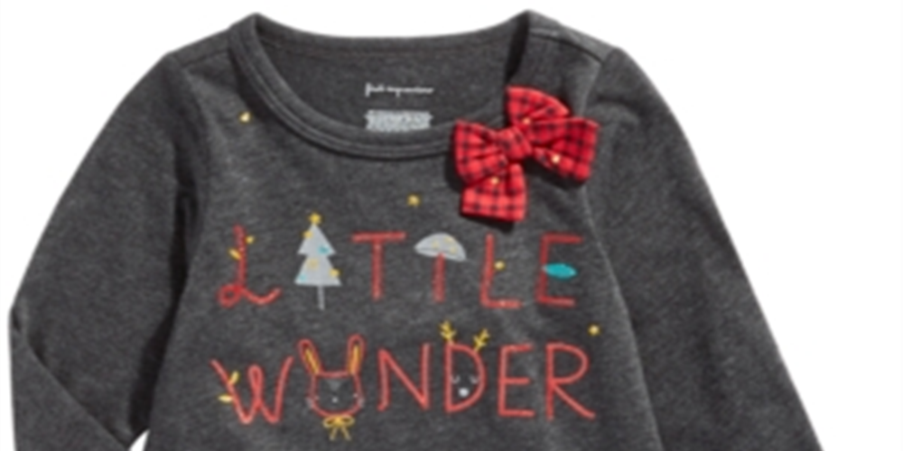 First Impressions Baby Girl's Little Wonder T-Shirt Size Gray Size 3-6 Months