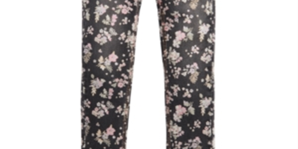 Epic Threads Big Girl's Floral Print Skinny Jeans Black Size 12