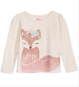 Epic Threads Little Girl's Woodland Fox T-Shirt White Size 5