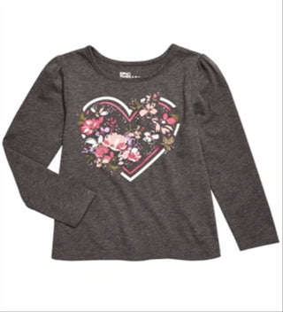 Epic Threads Little Girl's Heart Print T-Shirt Gray Size 5