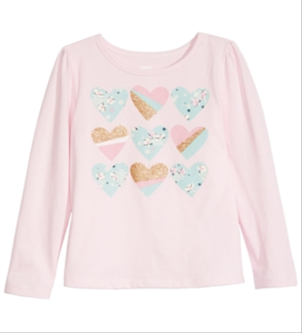 Epic Threads Toddler Girl's Heart Pattern T-Shirt  Pink Size 2T