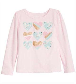 Epic Threads Toddler Girl's Heart Pattern T-Shirt  Pink Size 2T