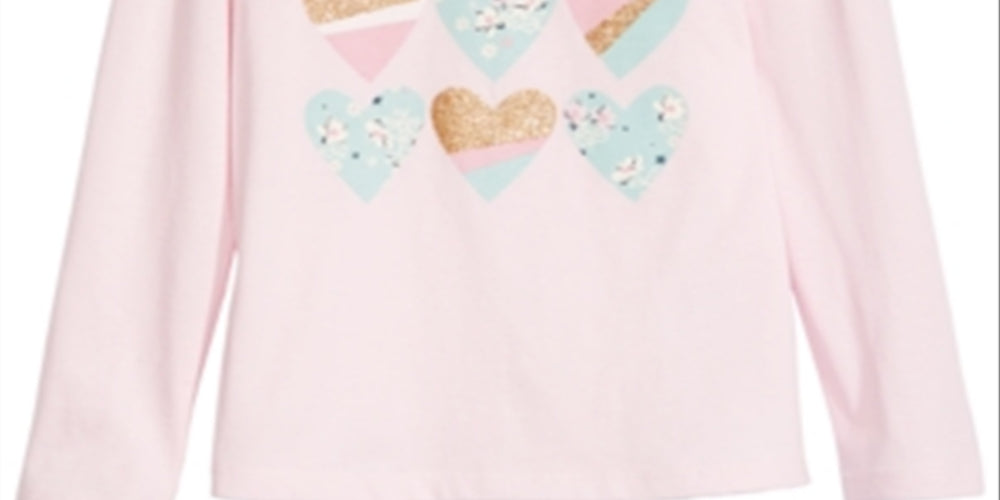 Epic Threads Toddler Girl's Heart Pattern T-Shirt  Pink Size 2T