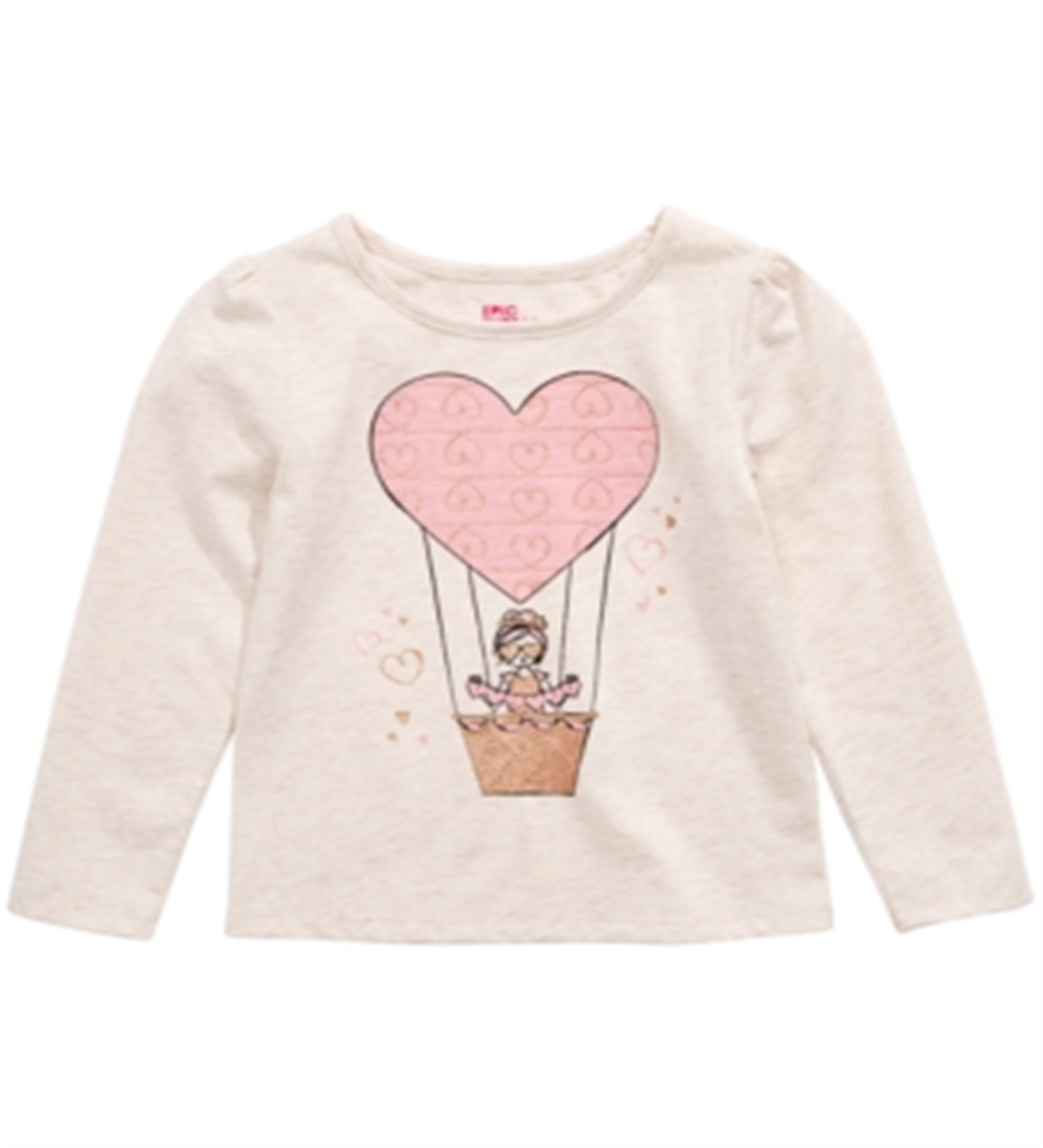 Epic Threads Toddler Girl's Heart Air Balloon T-Shirt White Size 3T