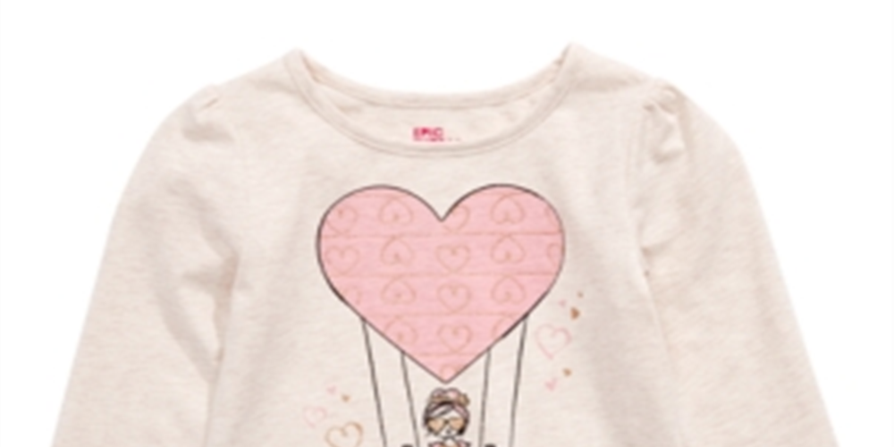 Epic Threads Toddler Girl's Heart Air Balloon T-Shirt White Size 3T