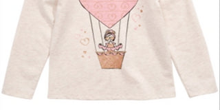 Epic Threads Toddler Girl's Heart Air Balloon Long Sleeve T-Shirt White Size 2T