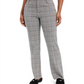 Charter Club Women's Plaid Straight Leg Pants Gray Size 2 Petite