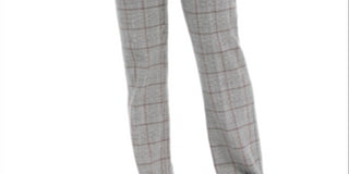 Charter Club Women's Plaid Straight Leg Pants Gray Size 2 Petite
